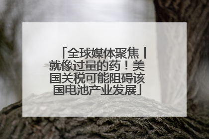 全球媒体聚焦丨就像过量的药！美国关税可能阻碍该国电池产业发展