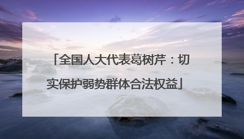 全国人大代表葛树芹：切实保护弱势群体合法权益