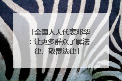 全国人大代表邓华：让更多群众了解法律、敬畏法律