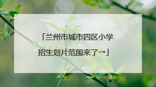 兰州市城市四区小学招生划片范围来了→