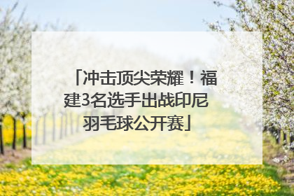 冲击顶尖荣耀！福建3名选手出战印尼羽毛球公开赛