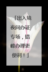 出入境夜间办证专场，错峰办理更便利！