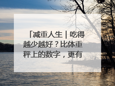 减重人生｜吃得越少越好？比体重秤上的数字，更有意义的是什么？