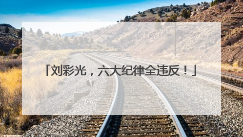 刘彩光，六大纪律全违反！
