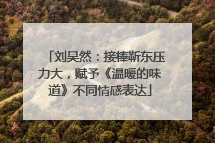 刘昊然：接棒靳东压力大，赋予《温暖的味道》不同情感表达