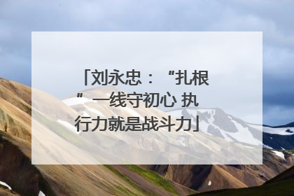 刘永忠：“扎根”一线守初心 执行力就是战斗力