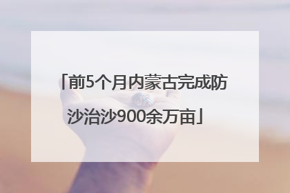 前5个月内蒙古完成防沙治沙900余万亩
