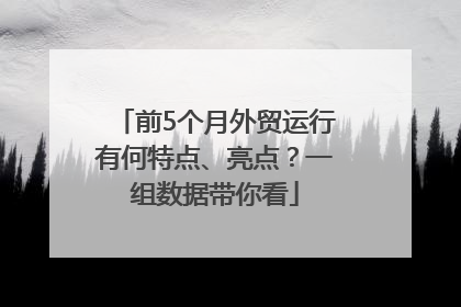 前5个月外贸运行有何特点、亮点？一组数据带你看