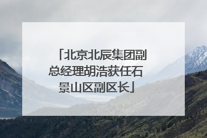 北京北辰集团副总经理胡浩获任石景山区副区长