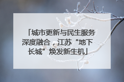 城市更新与民生服务深度融合，江苏“地下长城”焕发新生机