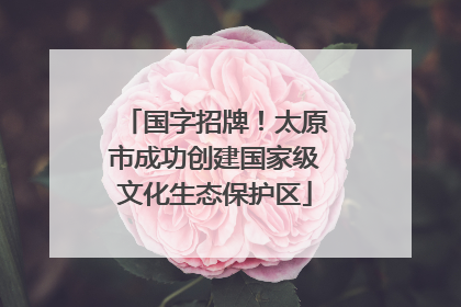 国字招牌！太原市成功创建国家级文化生态保护区