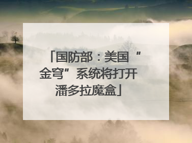 国防部：美国“金穹”系统将打开潘多拉魔盒