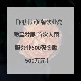 四川力促餐饮业高质量发展 首次入围服务业500强奖励500万元
