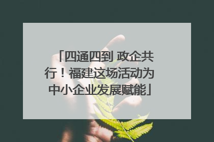 四通四到 政企共行！福建这场活动为中小企业发展赋能