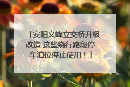 安阳文峰立交桥升级改造 这些绕行路段停车泊位停止使用！