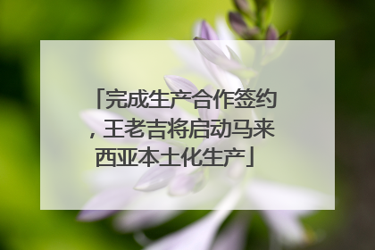 完成生产合作签约，王老吉将启动马来西亚本土化生产