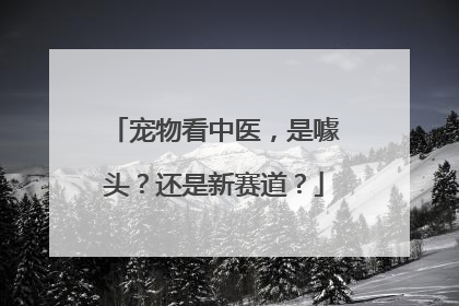 宠物看中医，是噱头？还是新赛道？