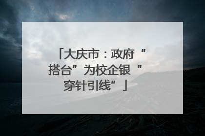 大庆市：政府“搭台”为校企银“穿针引线”