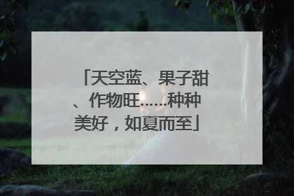 天空蓝、果子甜、作物旺……种种美好，如夏而至