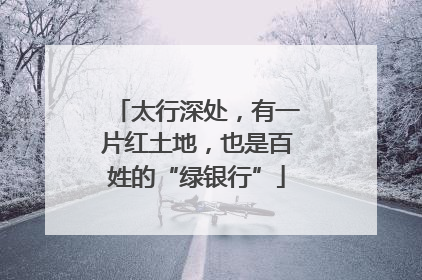 太行深处，有一片红土地，也是百姓的“绿银行”