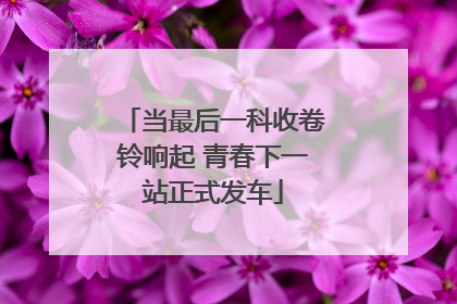 当最后一科收卷铃响起 青春下一站正式发车