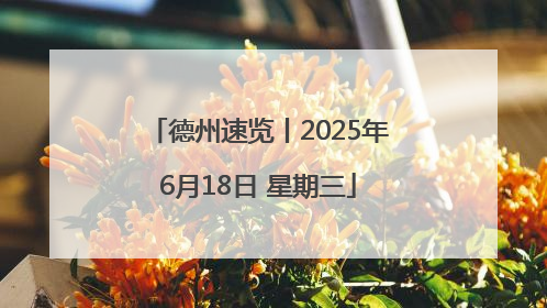德州速览丨2025年6月18日 星期三