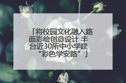 将校园文化融入路面彩绘创意设计 丰台近30所中小学建“彩色学安路”