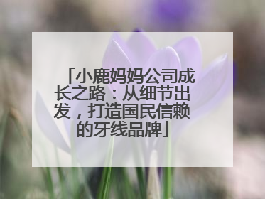 小鹿妈妈公司成长之路：从细节出发，打造国民信赖的牙线品牌