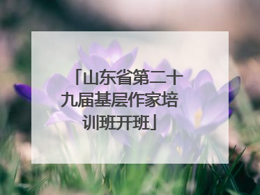山东省第二十九届基层作家培训班开班