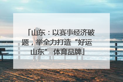 山东：以赛事经济破题，举全力打造“好运山东” 体育品牌