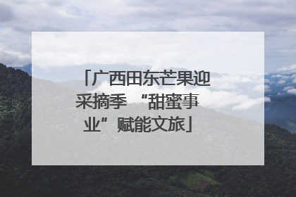 广西田东芒果迎采摘季 “甜蜜事业”赋能文旅