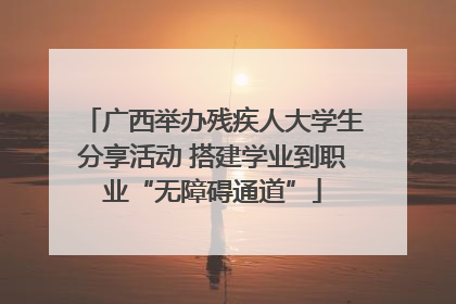 广西举办残疾人大学生分享活动 搭建学业到职业“无障碍通道”