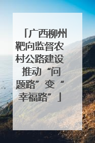 广西柳州靶向监督农村公路建设 推动“问题路”变“幸福路”