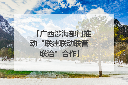 广西涉海部门推动“联建联动联管联治”合作