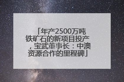 年产2500万吨铁矿石的新项目投产，宝武董事长：中澳资源合作的里程碑