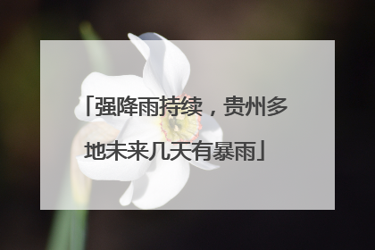 强降雨持续，贵州多地未来几天有暴雨