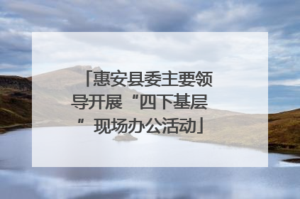惠安县委主要领导开展“四下基层”现场办公活动