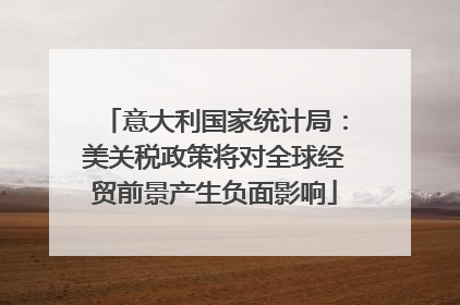 意大利国家统计局：美关税政策将对全球经贸前景产生负面影响