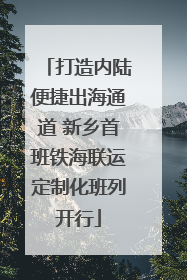 打造内陆便捷出海通道 新乡首班铁海联运定制化班列开行