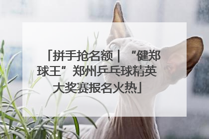 拼手抢名额｜“健郑球王”郑州乒乓球精英大奖赛报名火热