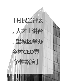 村民当评委，人才上讲台，望城区举办乡村CEO竞争性路演