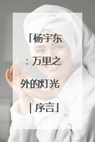 杨宇东：万里之外的灯光｜序言