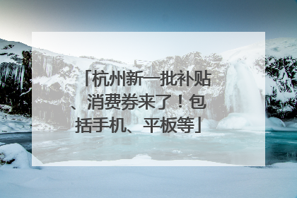 杭州新一批补贴、消费券来了！包括手机、平板等