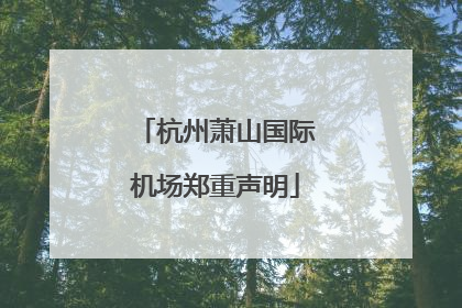杭州萧山国际机场郑重声明