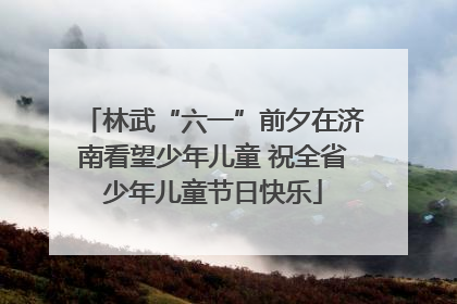 林武“六一”前夕在济南看望少年儿童 祝全省少年儿童节日快乐