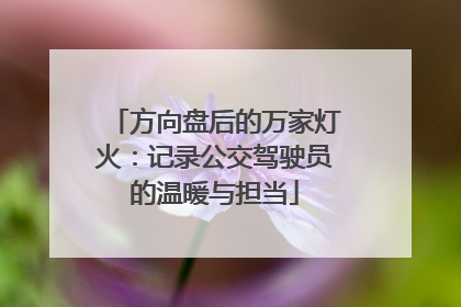方向盘后的万家灯火：记录公交驾驶员的温暖与担当