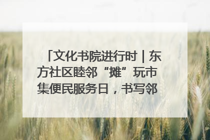 文化书院进行时｜东方社区睦邻“摊”玩市集便民服务日，书写邻里共生新篇章
