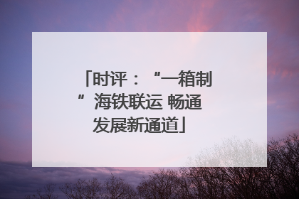 时评：“一箱制”海铁联运 畅通发展新通道