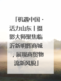 机遇中国・活力山东丨摄影大师聚焦临沂新明辉商城，展现商贸物流新风貌