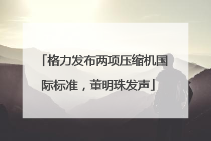 格力发布两项压缩机国际标准，董明珠发声